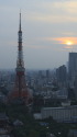 東京都心の夕刻と東京タワー