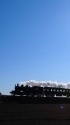 シルエットの蒸気機関車