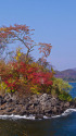 秋の桧原湖・遊覧船からの眺め