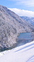 五箇山 庄川沿いの雪景色