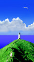 青い海 灯台 岬