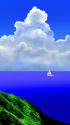 青い海 入道雲 ヨット 