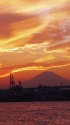 富士山とベイブリッジの夕景