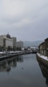 雪舞う小樽運河