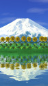 ヒマワリと富士山