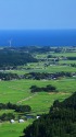 にかほ市田園風景と日本海