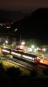 絵に描いたような、秋夜の田舎駅