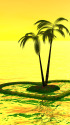 黄金色の空と椰子の島