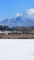 雪晴れの筑波山