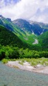 穂高連峰と梓川