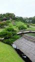 岡山後楽園の沢の池と唯心山
