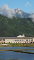 常念岳を望む
