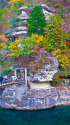 塔のへつり・吊橋と紅葉