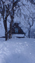 白川郷は雪の中