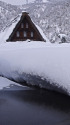 五箇山 雪晴れの朝