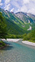 梓川と穂高連峰