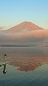 山中湖の赤富士