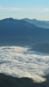 朝の北アルプスを望む
