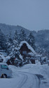 白川郷 雪の黄昏