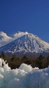 氷瀑と富士