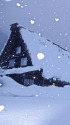 白川郷 雪の黄昏