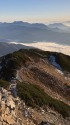 朝の八方尾根にて